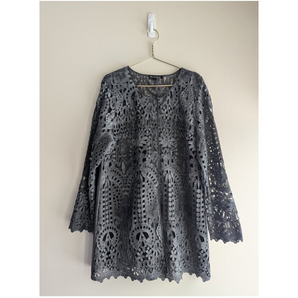 Picadilly lace cut out cardigan jacket